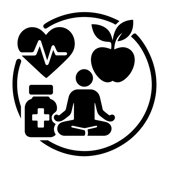 health  wellness black and white icon no words