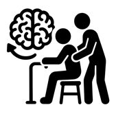 neuro rehab black and white icon no words