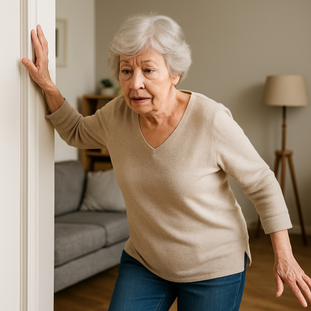 photographic woman A senior experiencing balance issues at home i dont want him to have a pain face-1