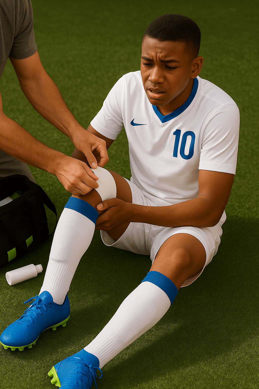 An athlete who has been injured during sports competition requiring physical therapy in Rochester MN